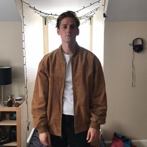 *SOLD* 100% suede leather jacket camel color